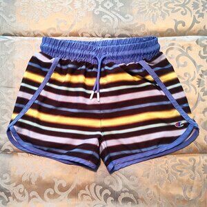 Champion girl's striped active, athletic shorts, exc. cond., size 7/8